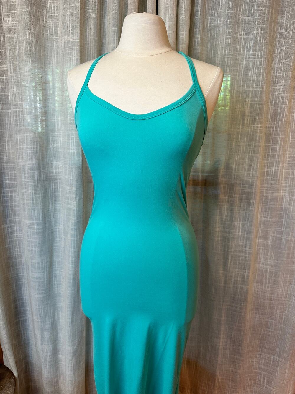 Zenana NWT Butter Soft Bodycon Midi Dress S Turquoise